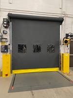 Raptor Dock Door - Carbon 100 Mil PolyPro Curtain, Vision, and Galvanized Frame Option