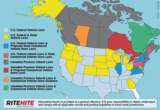 Snow Laws map - US and Canada