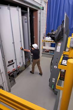 RHV-4100 Opening Trailer Doors Inside Facility